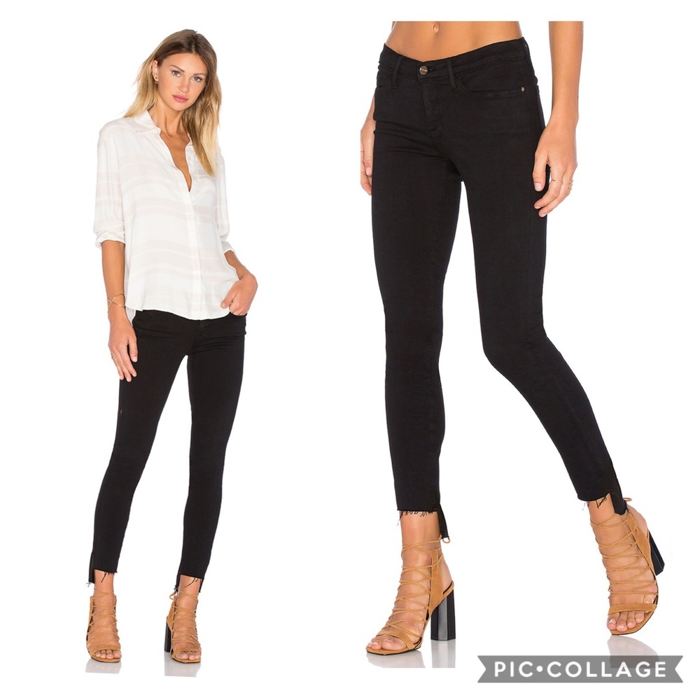 FRAME “Le Skinny De Jeanne” Unfinished Hem Jeans